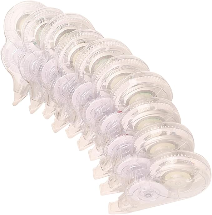 10Pcs Correction Tape Roller 8mx5mm Quick Dry White Out Correction Tape Total 80m for Writing School and Office Supplies