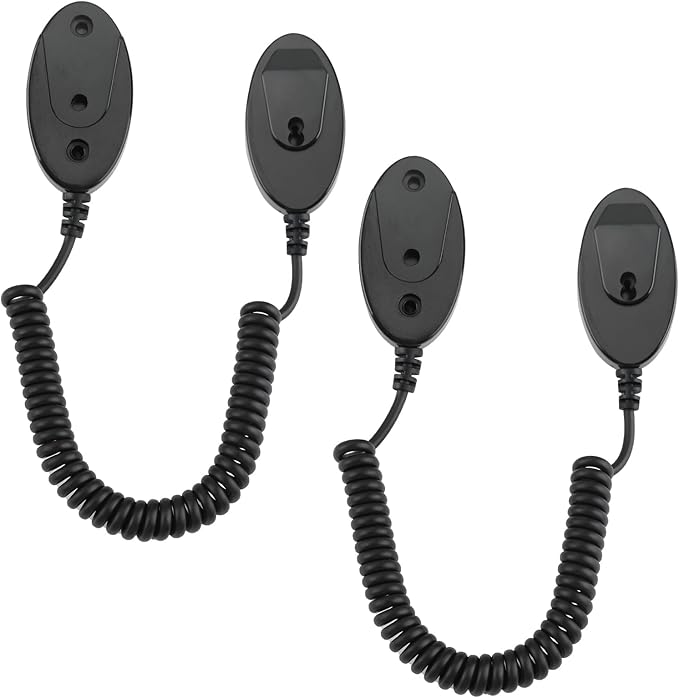 Magnetic Remote Leash Control Holder with Security Cable, Retractable Tidy Anti-lost Rope Organizer Easy Installation Stable Suitable for Projector TV Fan and Air Conditioner Remotes (2Pcs Black, S)