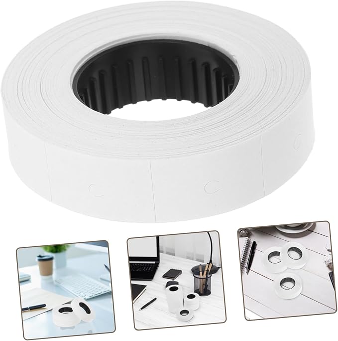 Uonlytech 6600 Price Labeler Paper Roll 10 Rolls Price Marker Accessories White Stickers and Labeling