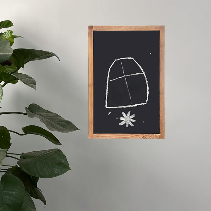 newnewshow 12"x16" Magnetic Chalkboard with Rustic Wood Frame for Wall-Mounted - Multi-Purpose Hanging Sign for Menu, Memo & Doodle