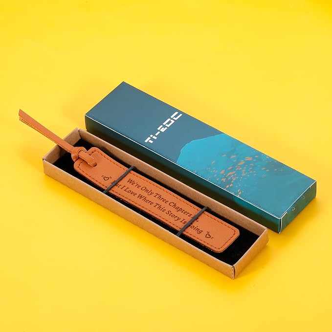 Leather Bookmark 3rd Anniversary Wedding Gifts for Him & Her