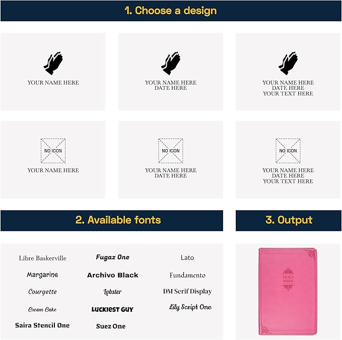 Personalized NIV Holy Bible Custom Engraved | Includes Name on Lower Right Corner of Faux Leather Cover | Custom Gift for Christian & Religious Celebrations (Pink | Medium Print, NIV)