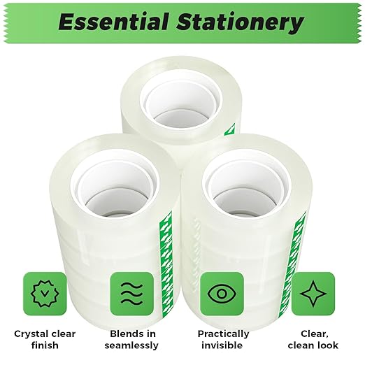 SWRT Tape, 24 Rolls Clear Tape Refills for Dispenser, Transparent Tape, 3/4 in x 800 in Tape Rolls, Strong Adhesive Tape for Gift Wrapping, Home, School & Office Tape