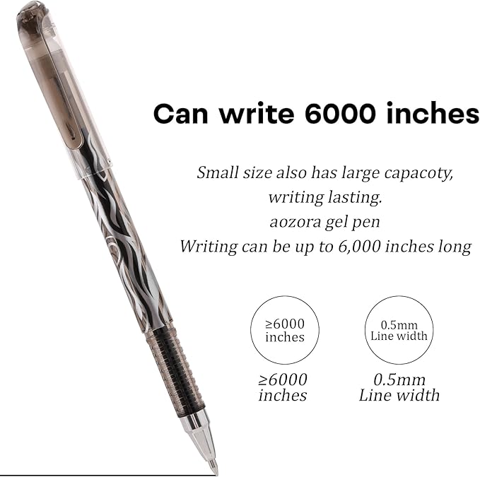 RIANCY 8 Pack Black Ink Erasable Gel Pens, 0.5mm Fine Point, Flame Patterned Barrel, Comfortable Grip, with Eraser, Ideal for Journaling, School Work, Office Tasks, Note Taking, DIY Projects