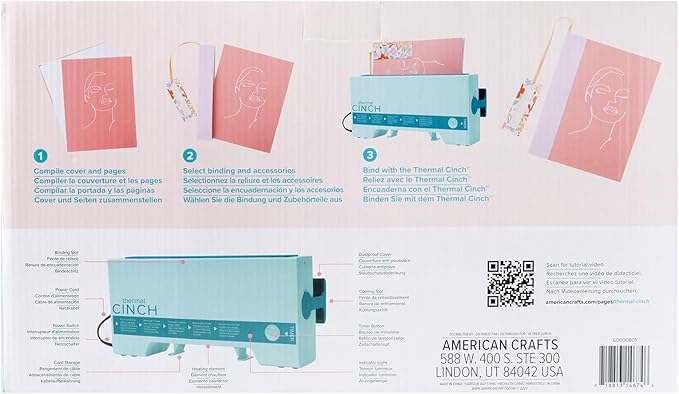 We R Memory Keepers Thermal Cinch Binding Machine Mint 12 Inch, Includes Thermal Book Binding Machine, Book Spines, and Clips, Create DIY Journals, Notebooks, Scrapbooks, Photo Books, and Documents