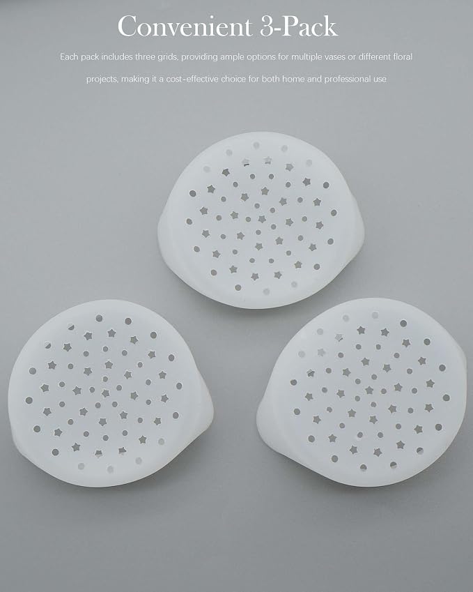 Silicone Flower Arranging Grid - 3 Pack,Mini,Transparent, Soft & Flexible, Multi-Purpose Flower Arrangement Tool for Vases and Desktop Pen Holder