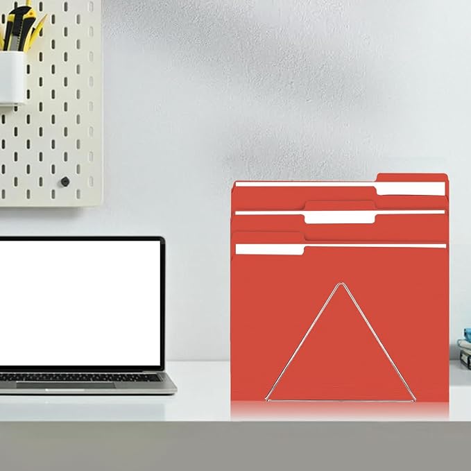 File Folder, RAZCC 150 Pack 1/3 Cut Tab File Folders Letter Size, Red, Folders, Folders with Tab, Great for Organizing and Easy File Storage