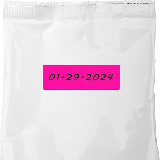 Hybsk 1x3 Inch Color-Code Labels Fluorescent Pink Sticker Rectangle 500 Labels Per Roll (Fluorescent Pink)