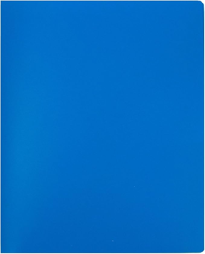 JAM PAPER Heavy Duty Plastic Multi Pocket Folders - 6 Pocket Organizer - Blue - 2/Pack