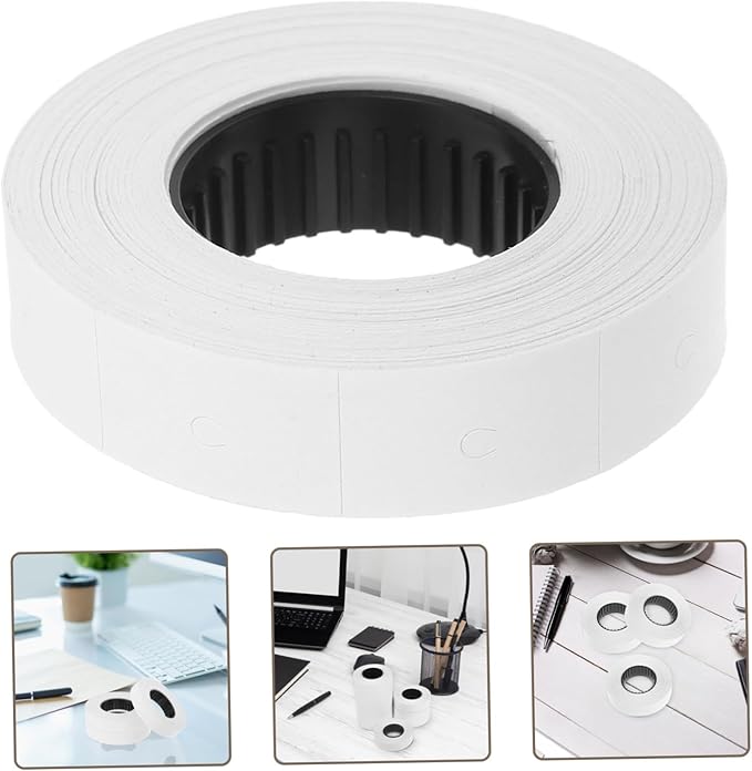 Angoily 10rolls White Paper Price Labels for Marking and Pricing Suitable for Retail Shops Supermarkets and Warehouses Labels Per Roll Application