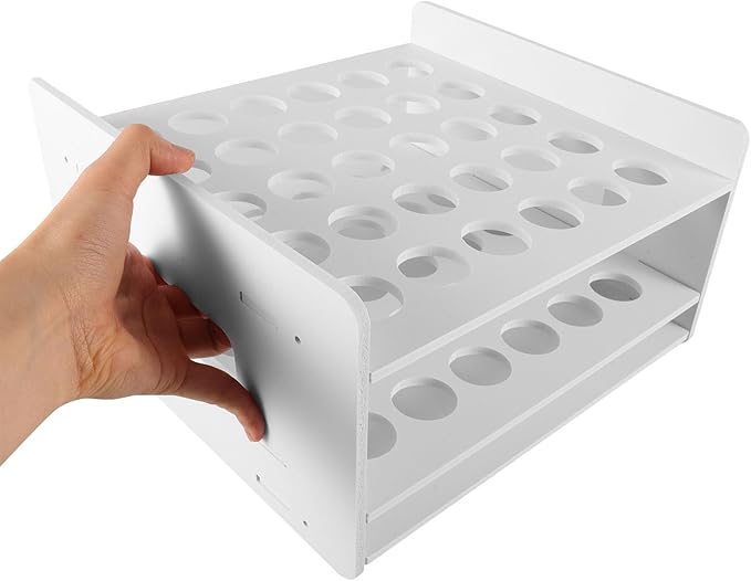 Scissors Organizer and Test Tube Display Rack 30-Hole Wooden Storage Box for Classroom Home Office Use
