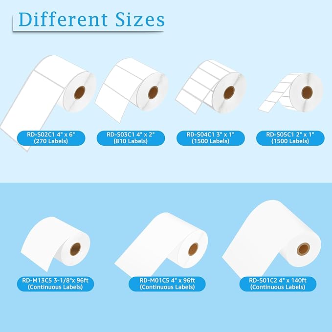 NineLeaf 3 Roll (1500 Labels) Compatible for Brother RD-S05U1 RDS05U1 51mm 2'' x 1'' File Folder White Paper Labels for RJ-3050 RJ-3150 RJ-3250WB RJ-4030 RJ-4040 TD-2020 TD-2020A TD-2030ABK TD-2030BK
