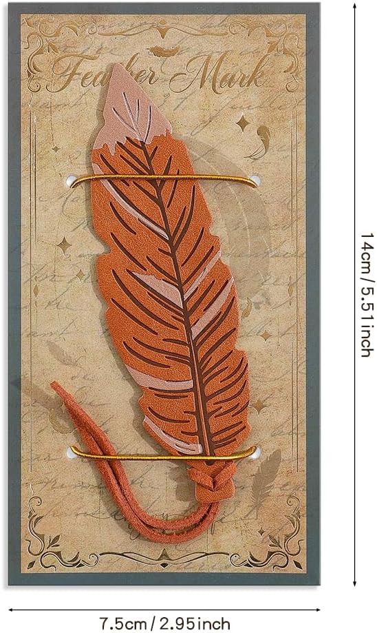 icceemee 4pcs Leather Feather Bookmarks with Bookmarks for Women, Writers, Readers Durable Book Markers Book Accessories Unique Gifts for Men, Women