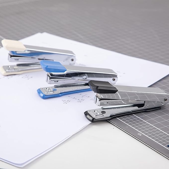 Liudan Stapler Stapler Metal Stapler Set Desktop Stapler 15 Sheets Stapling Capacity Shool Office Supplies 6 Colours Office Stapler (Color : F)