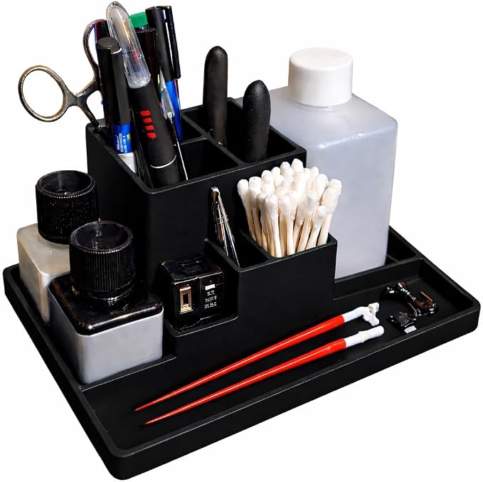 Tool Holder for Gunpla and Model Building, Desk Organizer for Miniatures and Warhammer Builders, Multiple Colors (Black)
