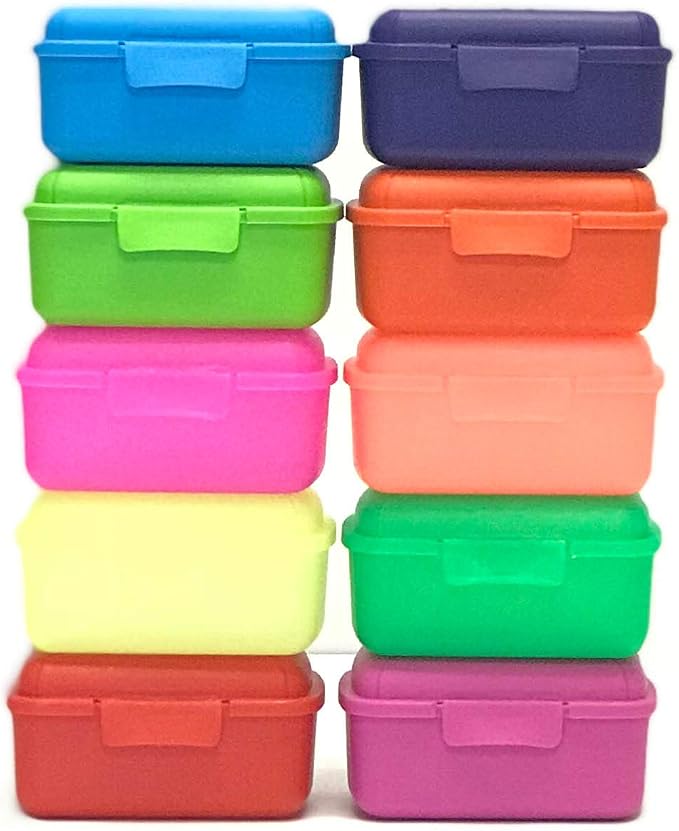 Mintra Home Utility Boxes - 400ml ASSORTED - 10 Pack - (4.75inW x 3.25inD x 2.25inH) - great utility box, storage box for crafts and other small items