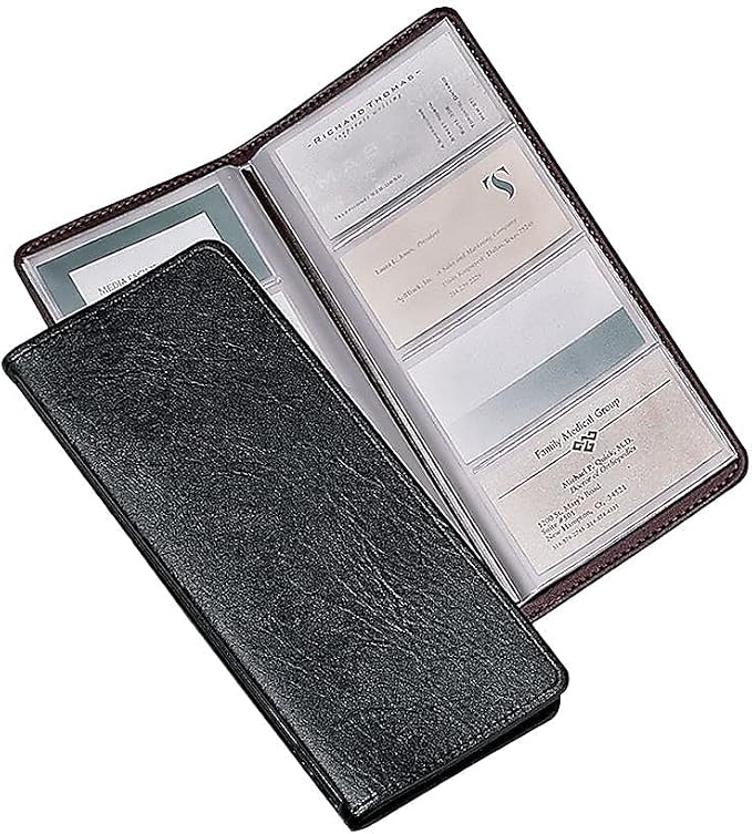 TOPS Cardinal Sewn Vinyl 96 Card File, Black (34422)