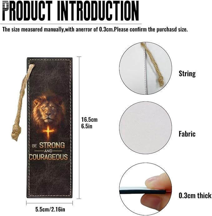 Cool Lion and Cross Psalms PU Bible Cover for Women Girls- Bible Case with Leather Bookmark (Set of 1) - Bible Study Supplies for Home, Office Medium