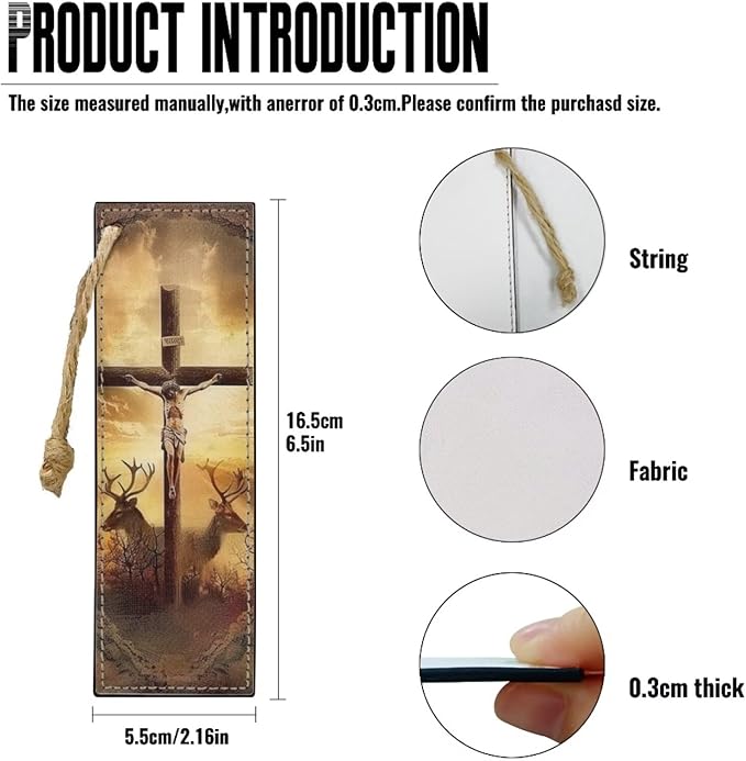 Bible Study Christian Gifts for Women Bible Cover for Men Church Bag with Handle Pu Leahter Bible Case(Deer Cross Sunset 2)