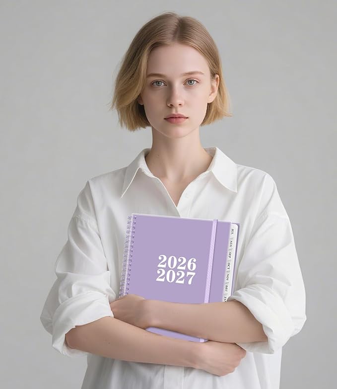 Planner 2026-2027 - Academic Planner from July 2026 to June 2027, Weekly & Monthly Planners Spiral Bound with 12-Month Tabs, Inner Pocket, 8.5" x 11", Purple
