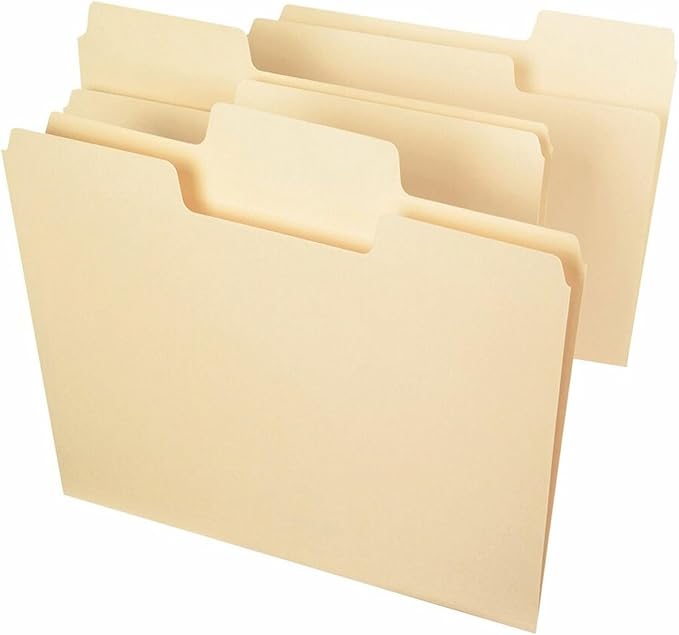 Smead SuperTab File Folder, Oversized 1/3-Cut Tab, Letter Size, Manila, 100 Per Box (10301)