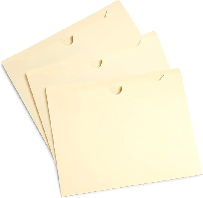 Blue Summit Supplies Manila File Jackets, Reinforced Straight Cut Tab, Designed for Use in Standard Hanging Files, Letter Size, 100 Pack