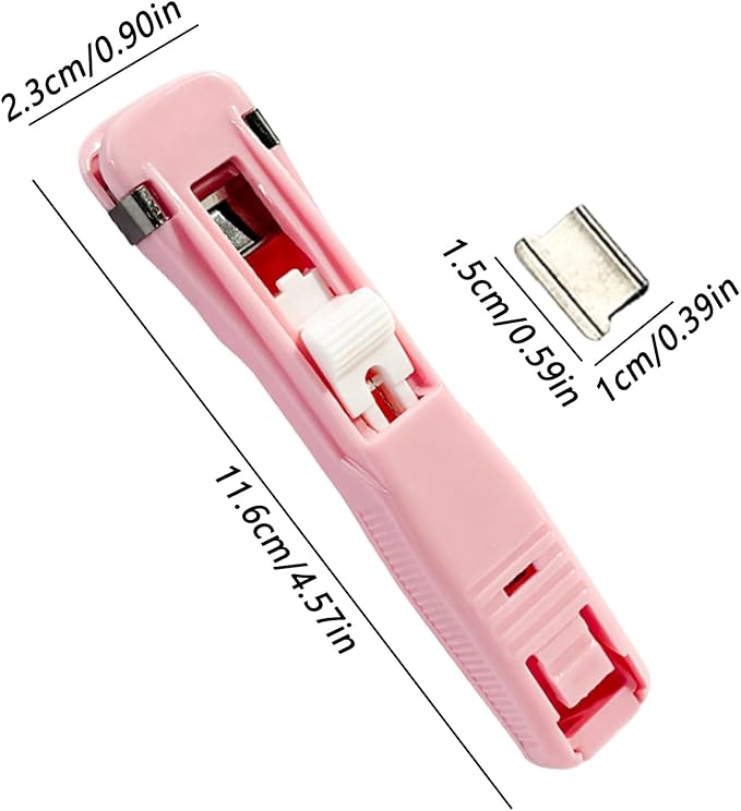Binder Stapler - Quick Single-Slide Binding System, 45 Sheets Capacity, Clam Clip Dispenser, Push Stapler | Binder Clips for Office School Classroom Home Craft Book