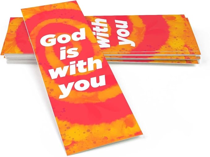 God is with You, Joshua 1:9, Bulk Pack of 25 Christian Bookmarks for Kids, Childrens Bible Verse Book Markers, Sunday School Prizes with Memory Verses, Scripture Gifts for Kids & Youth