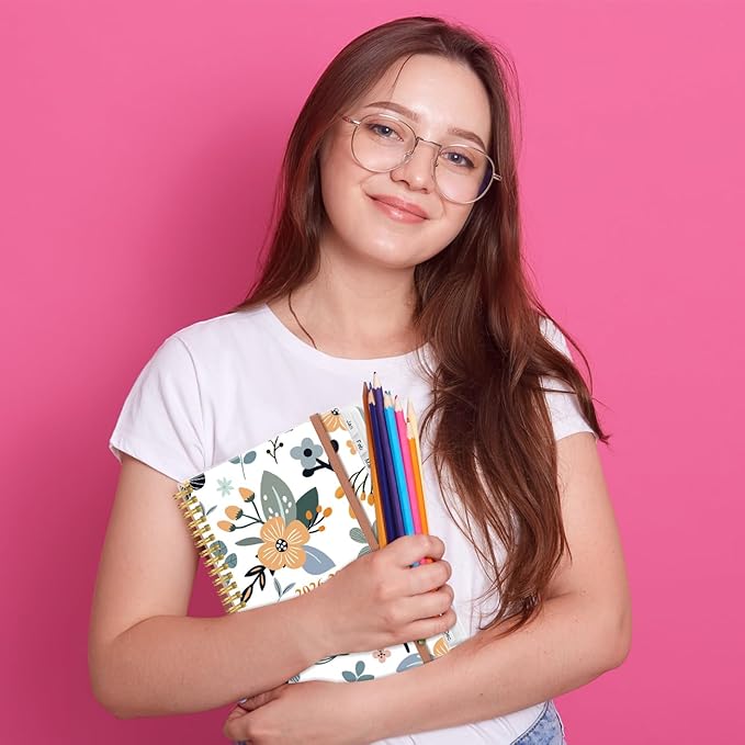 2026-2027 Monthly Planner - January 2026 - June 2027, Two Pages Per Month, 18 Monthly Calendar/Planner with Tabs, Inner Pocket, 6.4" x 8.5", Rose Flowers