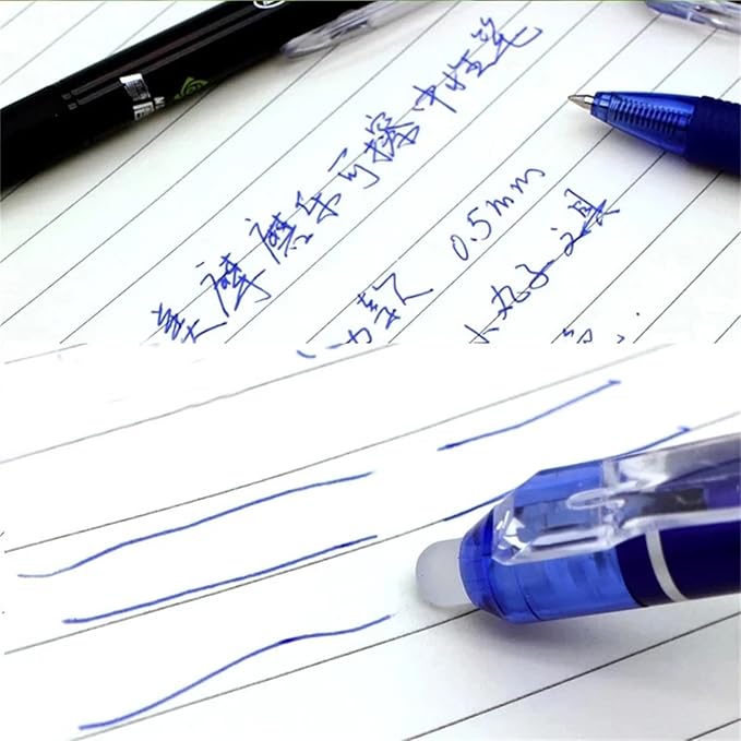 Erasable Gel Ink Pens Erasable Retractable Pens 0.5mm Black Blue Ink Smooth Writing Pen Office Supplies School Office Pen for Women Men Girls Boys (Blue Ink-6Pcs)