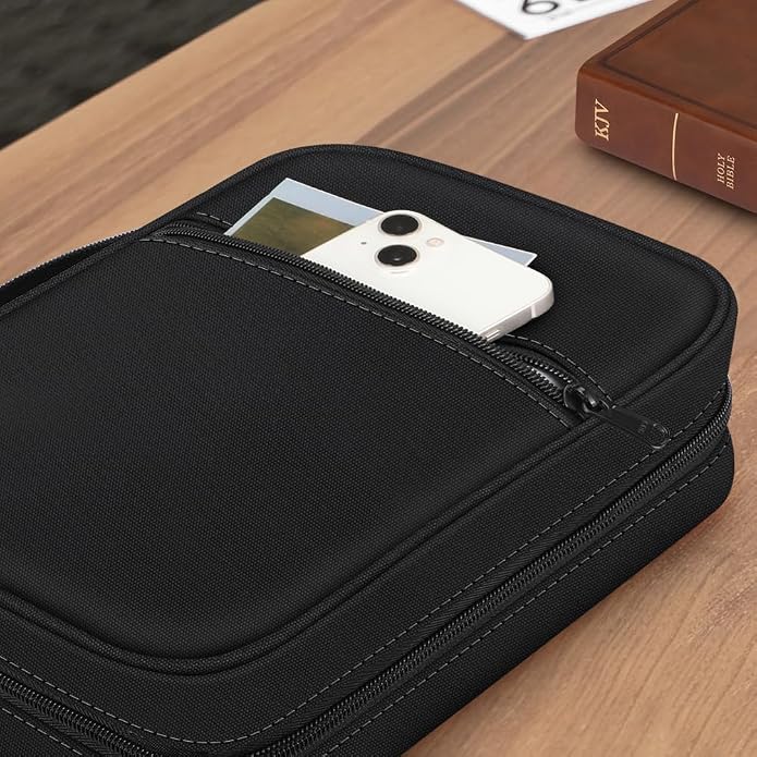 FINPAC Bible Cover Small Size Church Study Book Carrying Bag, Bible Protective Case with Handle Zippered Pocket for Men Women