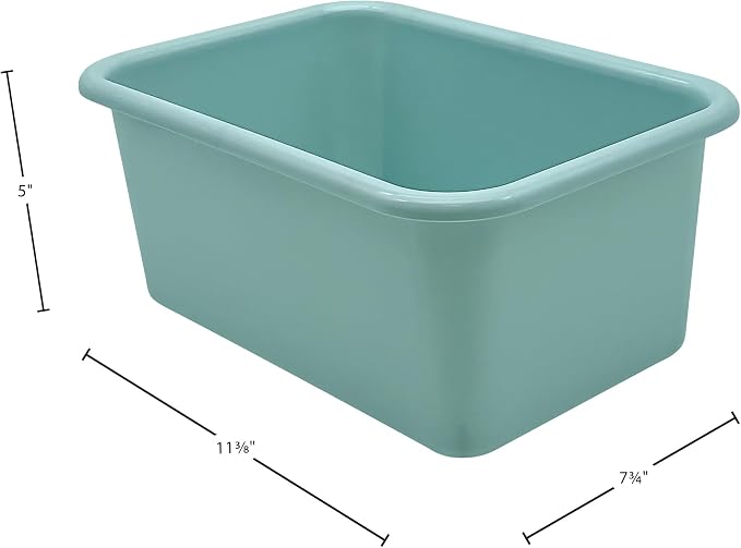Teacher Created Resources Calming Blue Small Plastic Storage Bin 6-Pack (TCR2088752)