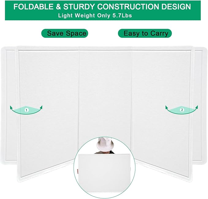 Large Bulletin Board - 60 X 36 inches Decorative Felt Pin Board - 5' x 3' Cork Board Alternative for Wall - Foldable Photo Board Self-Adhesive Vision Board Prayer Board with 30 Pushpins - Warm White
