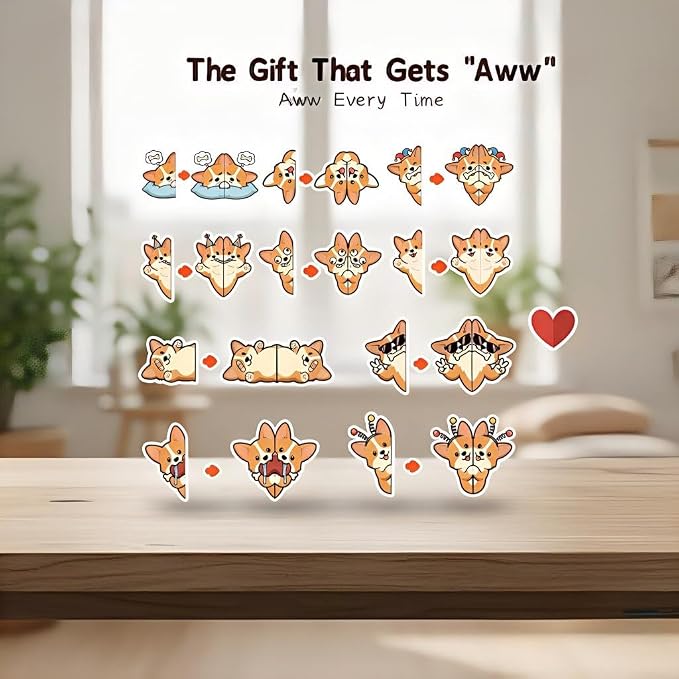 TheClover Peeking Corgi Magnetic Bookmarks โ Set of 10 Cute Dog Page Clips, Fun Corgi Gifts for Book Lovers, Creative Reading Accessories for Office and Journals