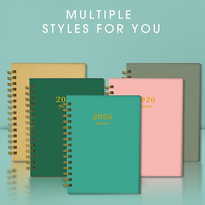Ymumuda Academic Planner 2026, Daily Weekly and Monthly Calendar Planner (Jan. 2026-Dec. 2026),8.4"×6.3", Hardcover Notebook Teacher Supplies, Premium Thick Paper, Planners for School Work Office