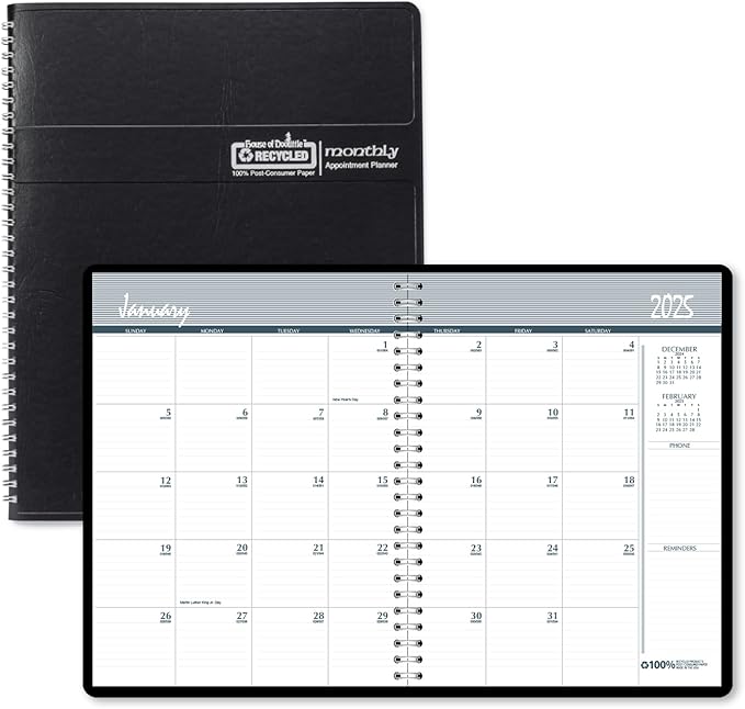 House of Doolittle 2025-2030 Monthly Calendar Planner, 5 Year, 8-1/2 x 11 Inches, Black (HOD262502-25)
