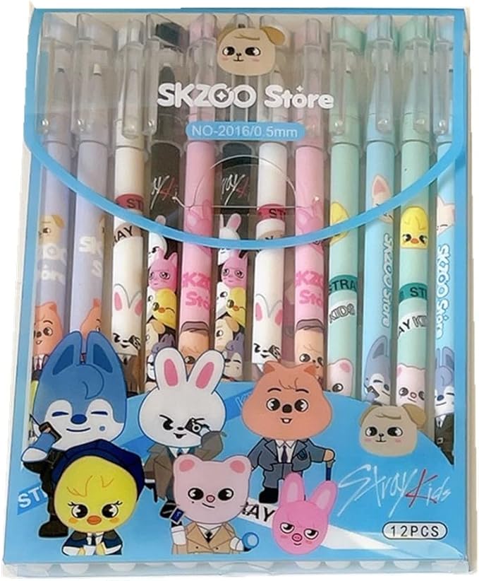 Baosai 12 Pcs Ballpoint Pen Gel Pens Stray Fans Office Supplies Series