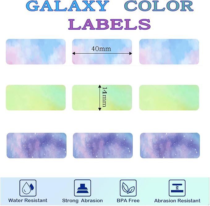 3 Rolls Compatible with D30/P11/HP1 Label Tapes, 14 x 40 mm, Prints barcodes, Names, Prices, Ideal for Home, School, and Office use (180 Labels/roll) (Starlight)