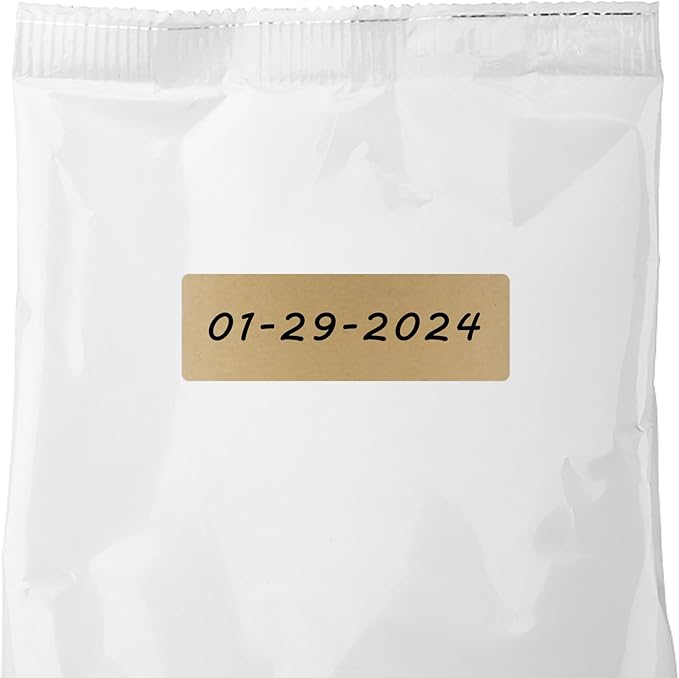 Hybsk 1x3 Inch Color-Code Labels Kraft Sticker Rectangle 500 Labels Per Roll (Kraft)