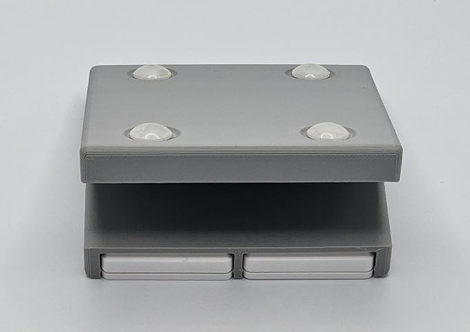 Remote Holder Organizer Pedestal Caddy compatible with Lutron Pico Remotes, Anti-Slip Feet, Holds 2 Remotes, Grey, Indoor Use Only