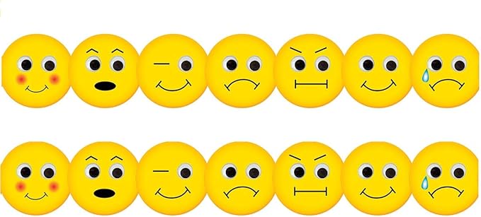 Hygloss Products Emotions Die-Cut Bulletin Board Border – Classroom Decoration – 3 x 36 Inch, 12 Pack (33659)