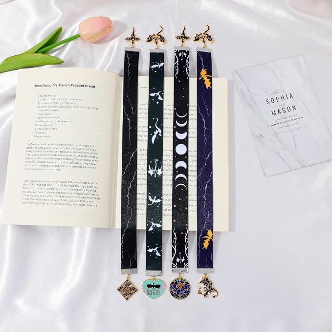 Fantasy Fourth Wing Dragon Bookmark, Sword Dragons Metal Charms Book Mark, Set of 4,Book Accessory for Bookworms, Gift for Reading for Book Lovers (Weaving Dragon)