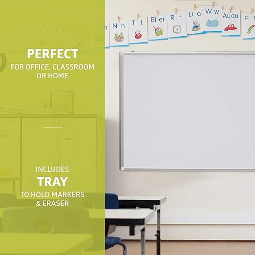 Pearington Wall Mount Magnetic Dry Erase Marker White Board- for Office, Classroom, or Home- Large Size Board- 72"W X 40"H