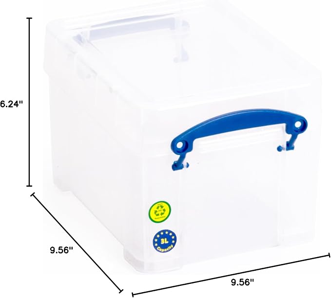 Really Useful Plastic Storage Box 3 Litre Clear