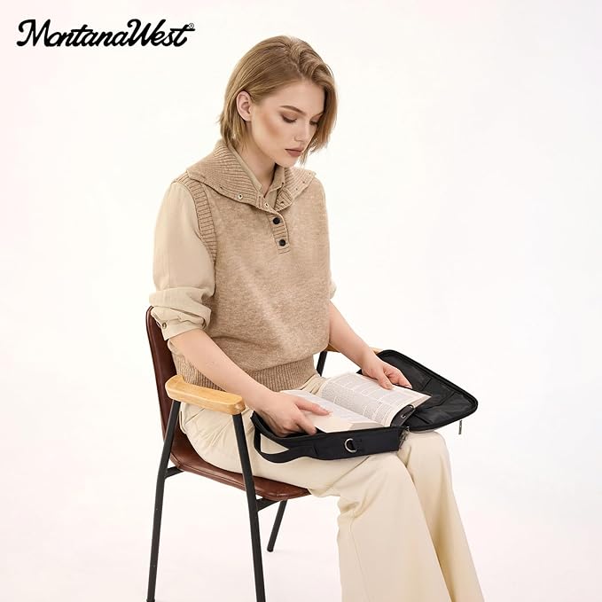 Montana West Bible Covers for Women Men with Leather Bookmark Carrying Book Case Church Bag Outdoor Protective