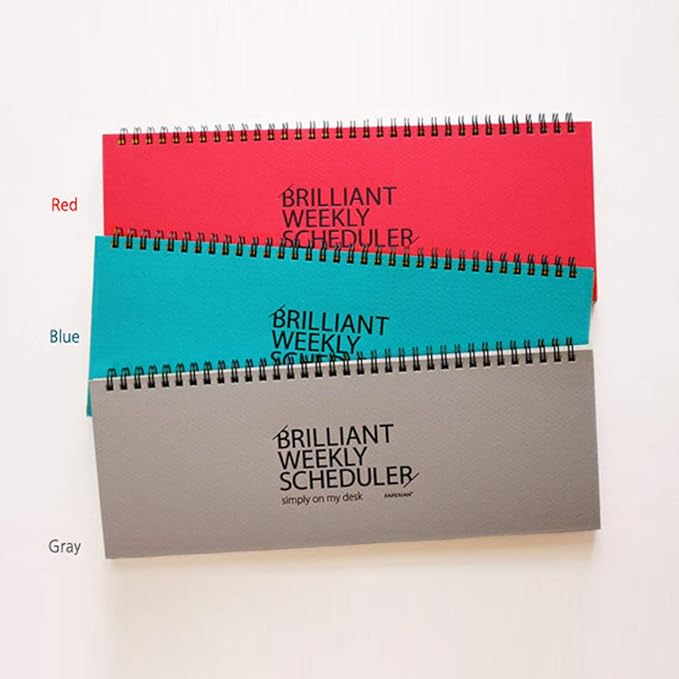 PAPERIAN Brilliant 2021 Blue Wirebound Undated Weekly Planner Pad Scheduler (12 x 4.4 inches)