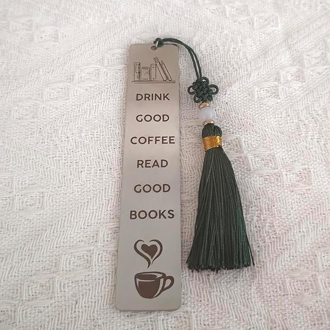 Book Coffee Lover Gifts Bookmark for Women Men Drink Good Coffee Read Good Books Book Marks for Reading Book Lovers Christmas Birthday Gifts for Bookworms Booklovers Gift