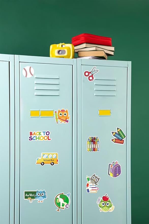 56 Pieces Back to School Cutouts Bulletin Board Decoration, First Day of School Cutouts Colorful Apple School Bus Pen Cardboard Craft ABC Cut-Outs for School Classroom Kindergarten Party Supplies