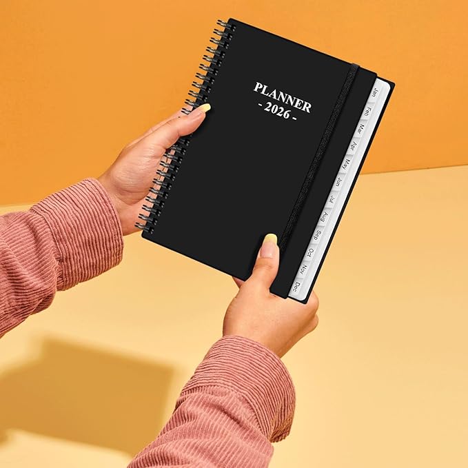 2026 Planner - Planner 2026 from January 2026 to December 2026, Weekly Monthly Planner 2026 with 12 Monthly Tabs, Inner Pocket, 6.4" x 8.5", Black