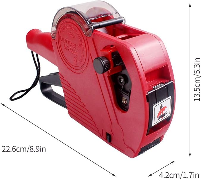 Irfora MX-5500EOS Handheld 8 Digits Price Labeller Label Maker Pricing Hine with Label Roll & Ink Roller for Office Supermarket Retail Shop Grocery Store